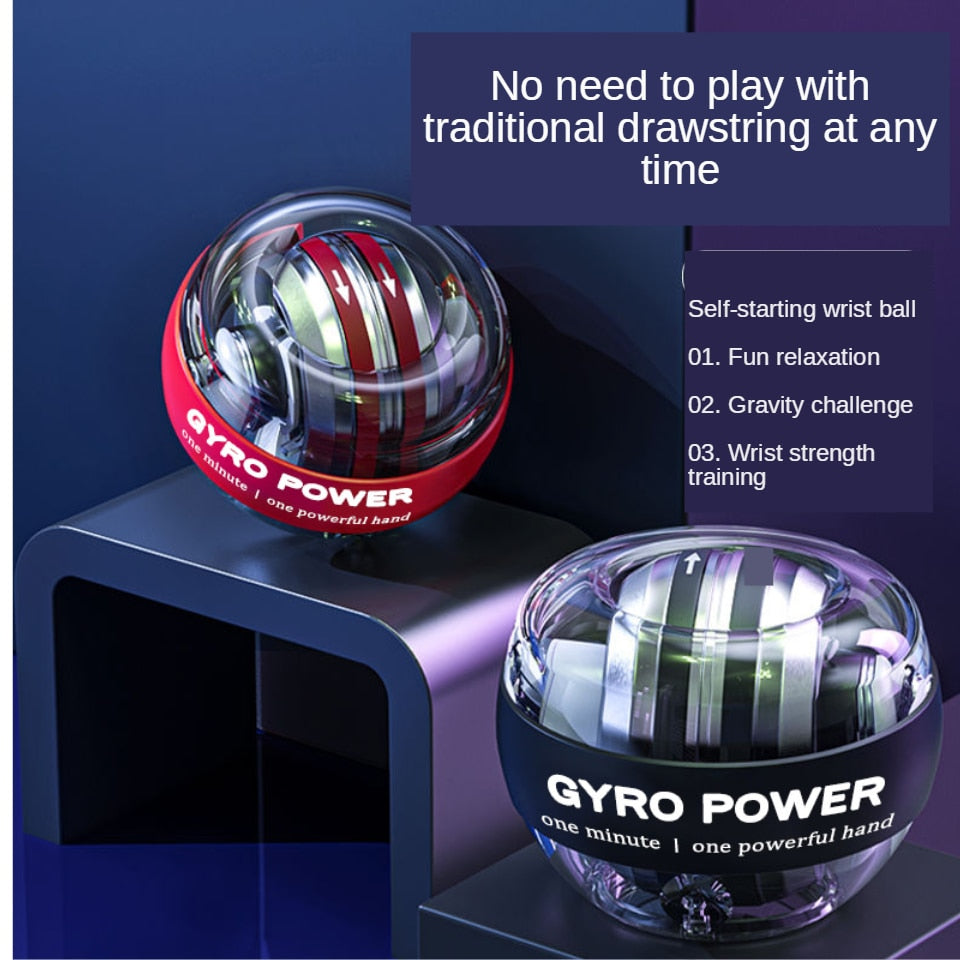 LED Wrist Power Hand Ball Self-starting Powerball With Counter Arm Hand Muscle Force Trainer  Exercise Equipment Strengthener