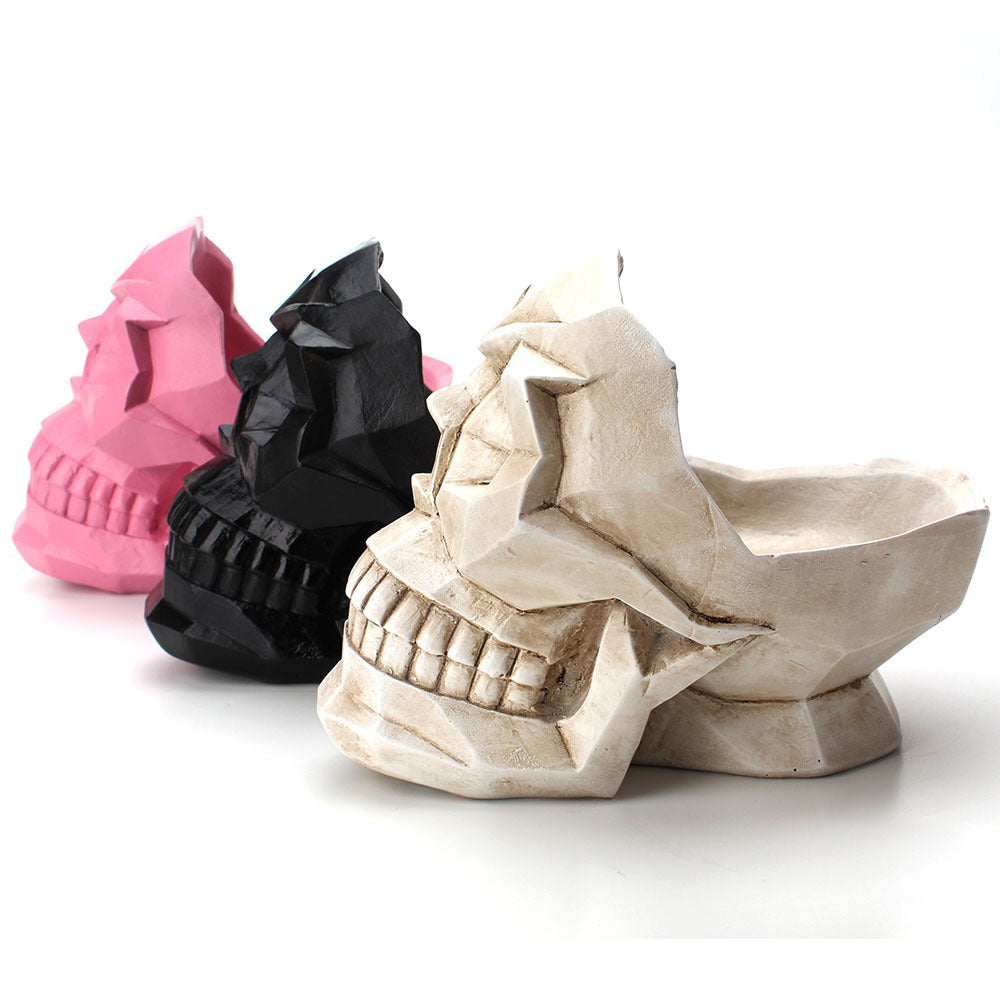 Skull desktop organizer storage box phone holder