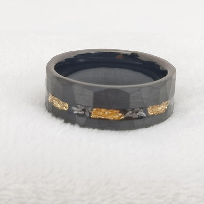 Gold Foil Debris Tungsten Ring