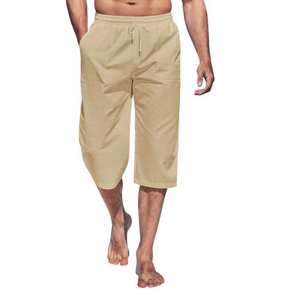 Men S Summer Casual Sports Shorts, Loose And Breathable 7 8 Length Beach Shorts  Trendy And Versatile Style