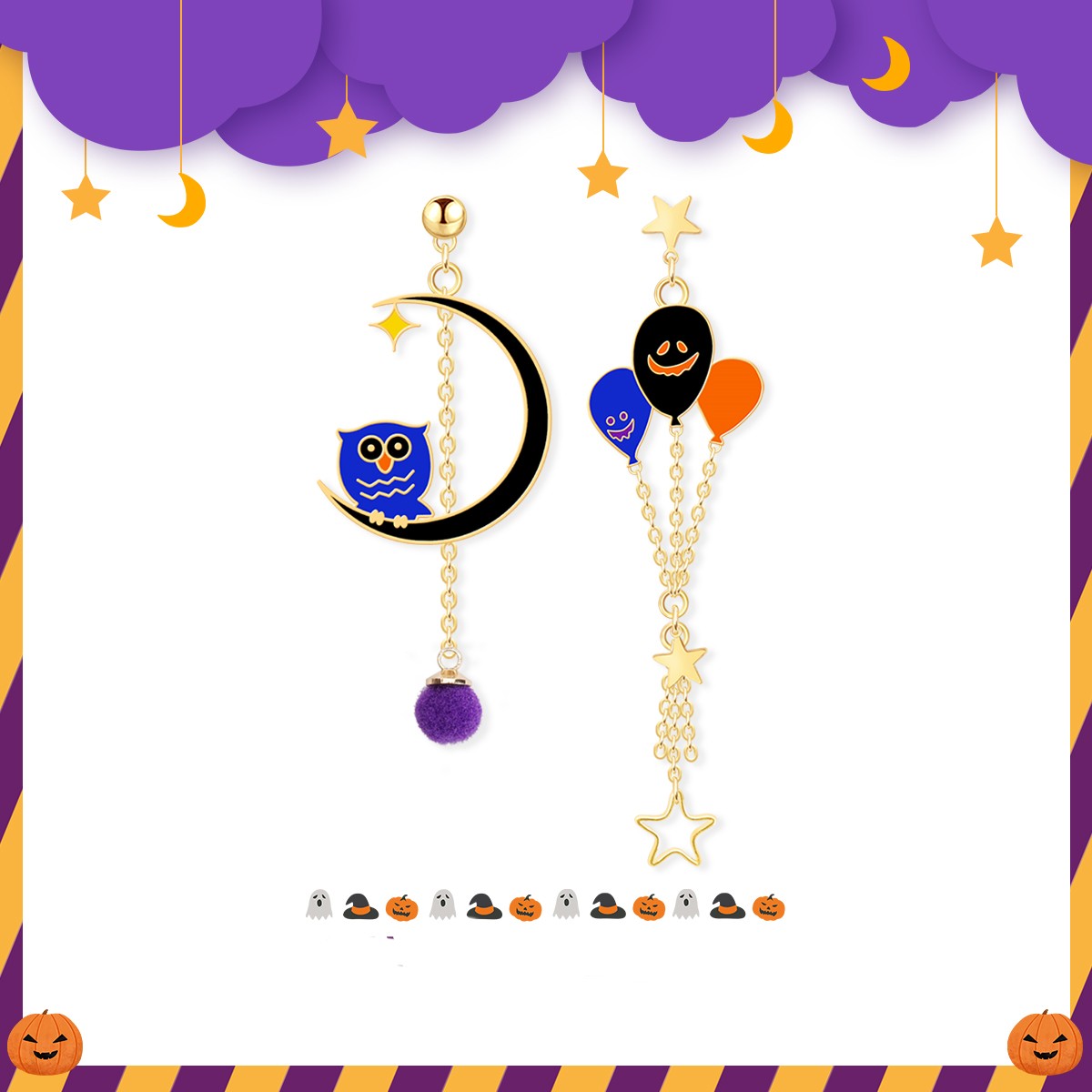 Cute Halloween Decorations Pumpkin Earrings