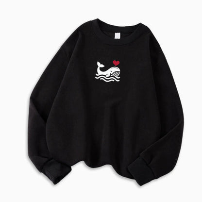 Womens Casual Sweatshirt With Print Cozy Hoodie For Fall Soft Wool Blend