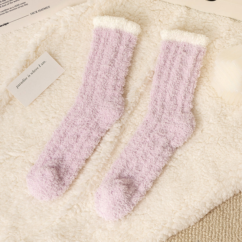 Coral Socks For Children In Autumn And Winter
