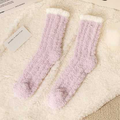 Coral Socks For Children In Autumn And Winter