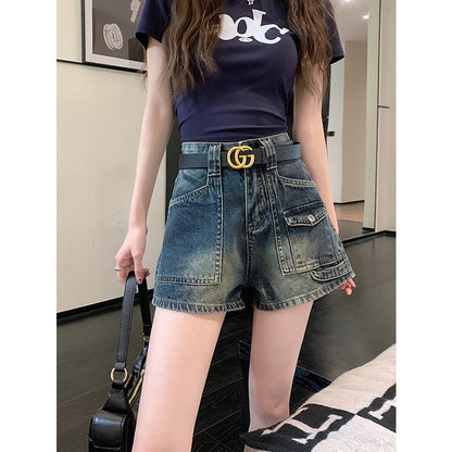 Loose-fitting Slimming Denim Shorts For Women