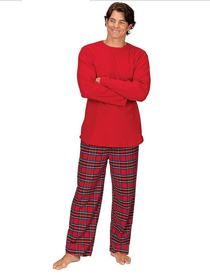 Plaid Cotton Christmas Parent-child Pajamas