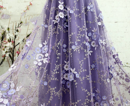 Flower Embroidered Mesh Skirt For Women