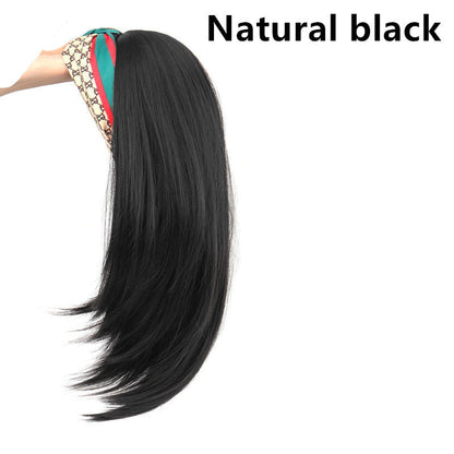 Headscarf Wig Hair Hoop Wig One Female Long Hair U-shaped Half Headgear