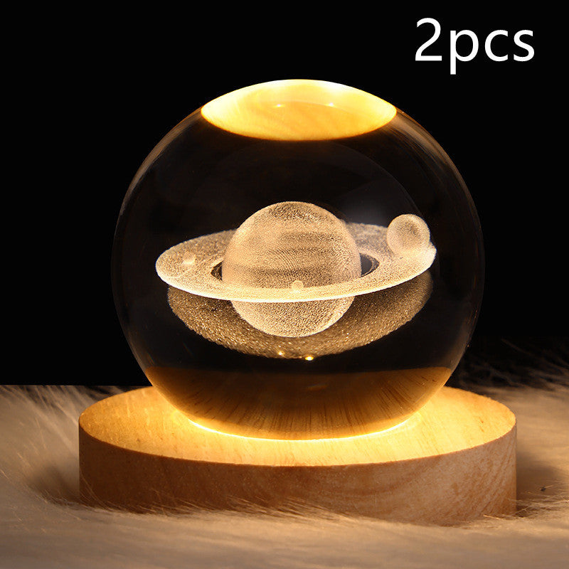 LED Galaxy Crystal Ball 3D Moon Lamp