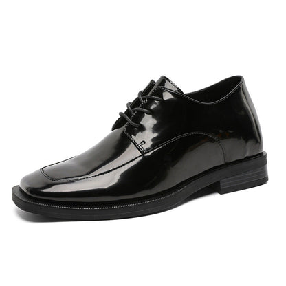 Men's Business-Casual Chunky-Heel Elevator Shoes In British Style