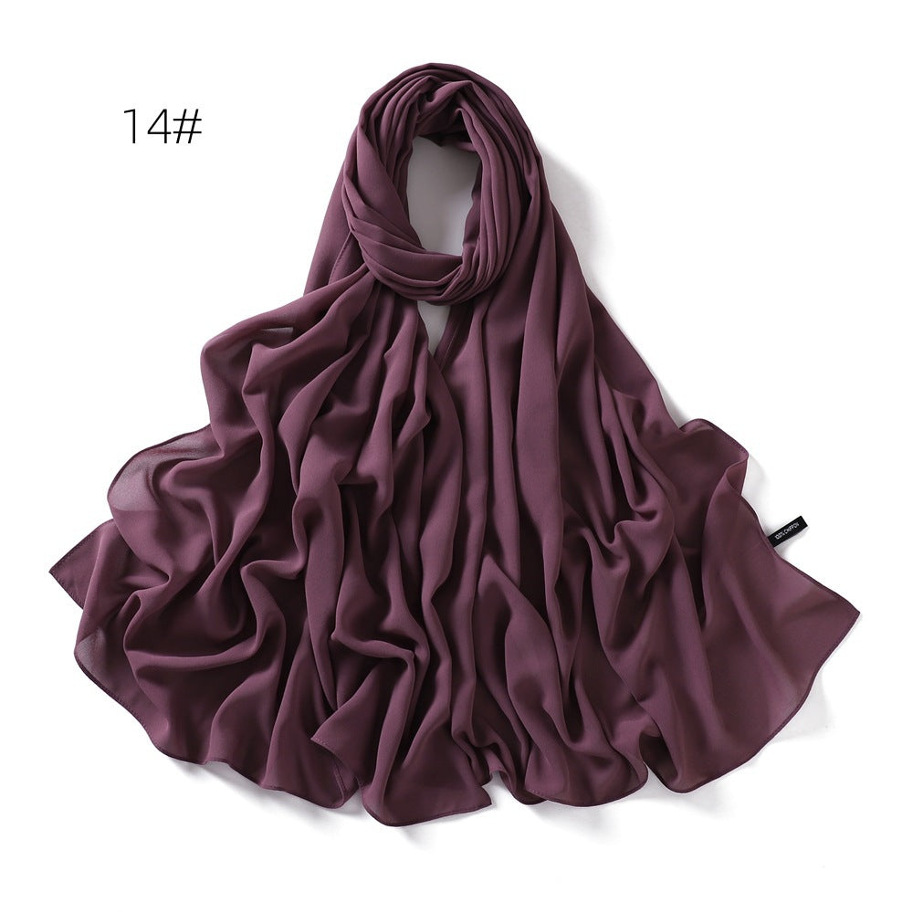 Soft Draping Solid-color Scarf For Women
