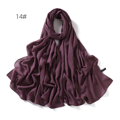 Soft Draping Solid-color Scarf For Women