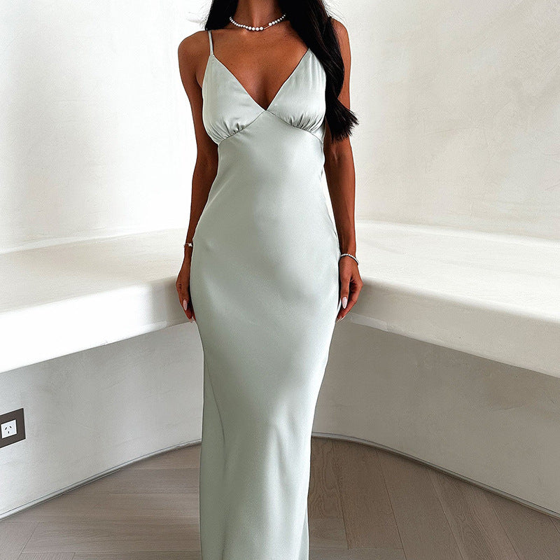 Elegant Strap V-neck Bodycon Dress