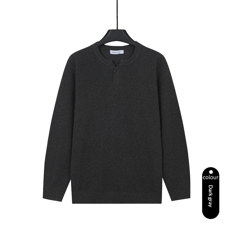 Mens Turtleneck Knitted Sweater Solid Color Sweater