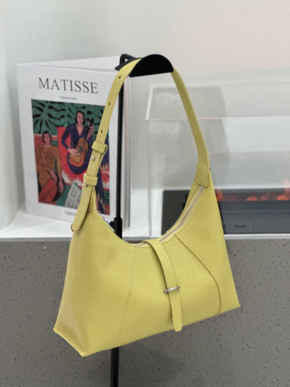 Baidie Leather Women's Bag 2025 New First-Layer Cowhide Dumpling Bag French-Style Shoulder Bag Crescent Handbag Pillow Bag