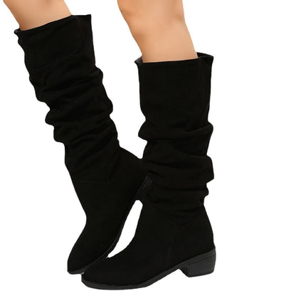 Womens New Winter Pleated Long Boots