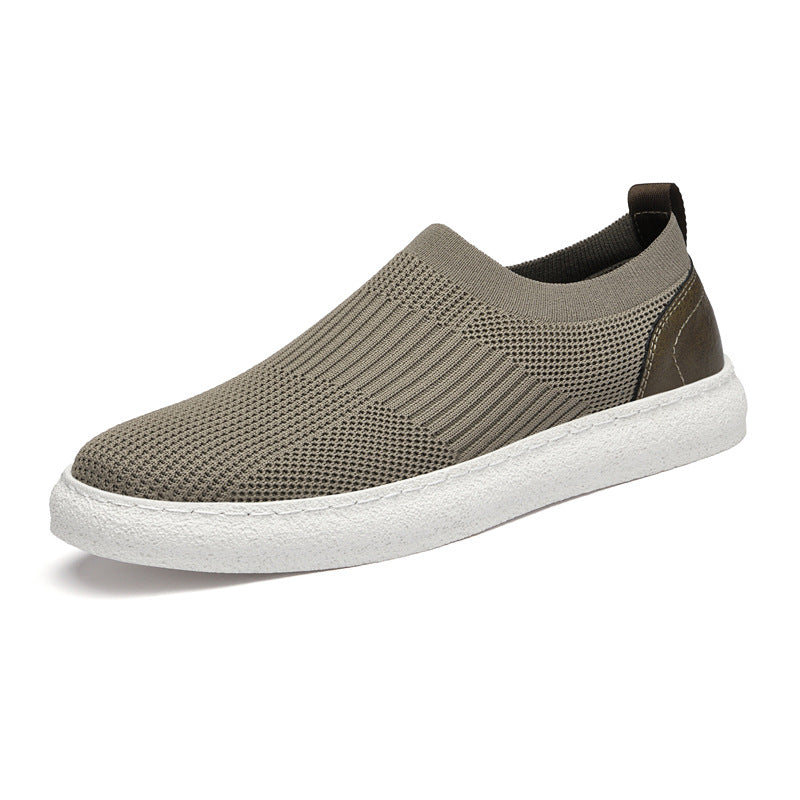 Mens Flyknit Mesh Upper Loafers Slip-on Design