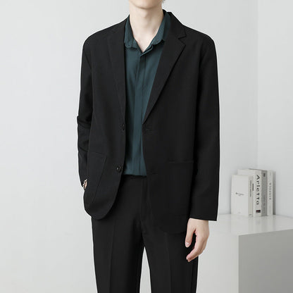 Summer Drapey Black Blazer For Men