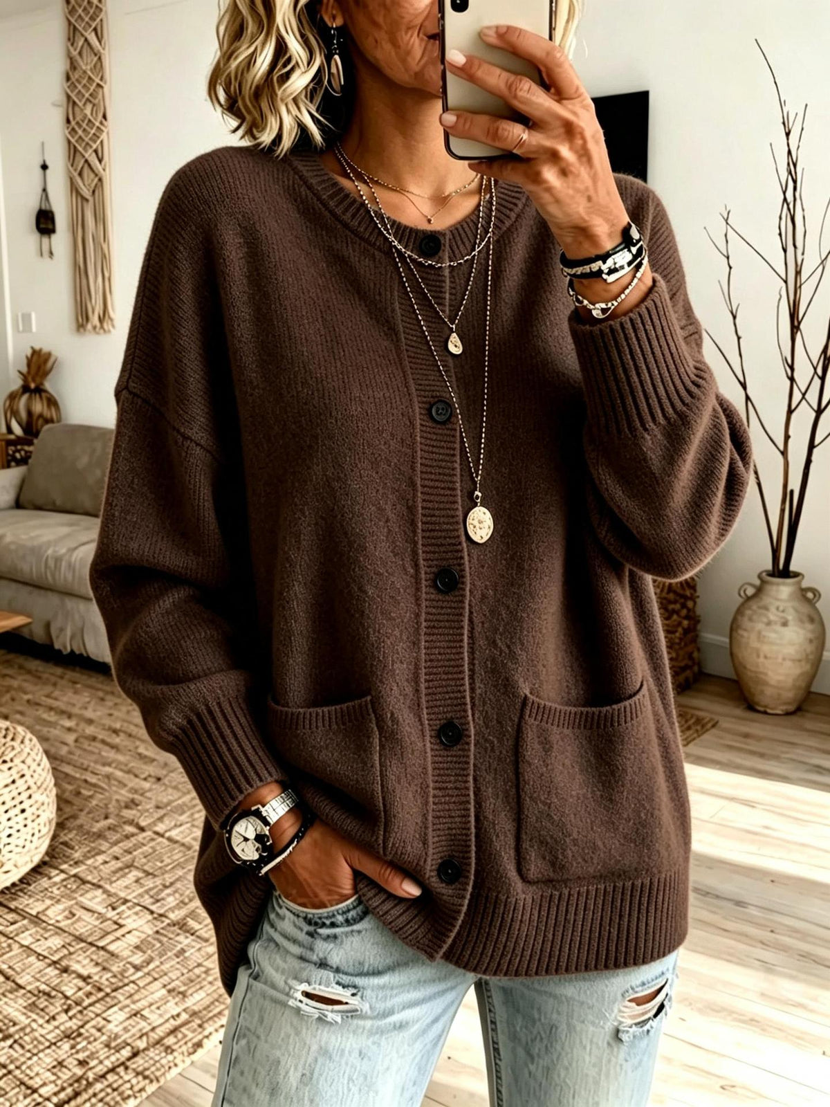 Women's Knitted Cardigan Sweater