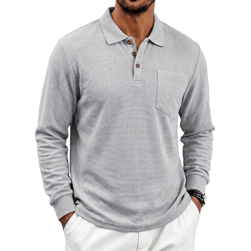 Men's Simple Casual Commuter Breathable Lapel Top