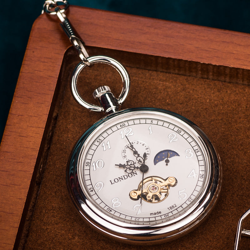 Starry Sky Open-Back Mechanical Pocket Watch