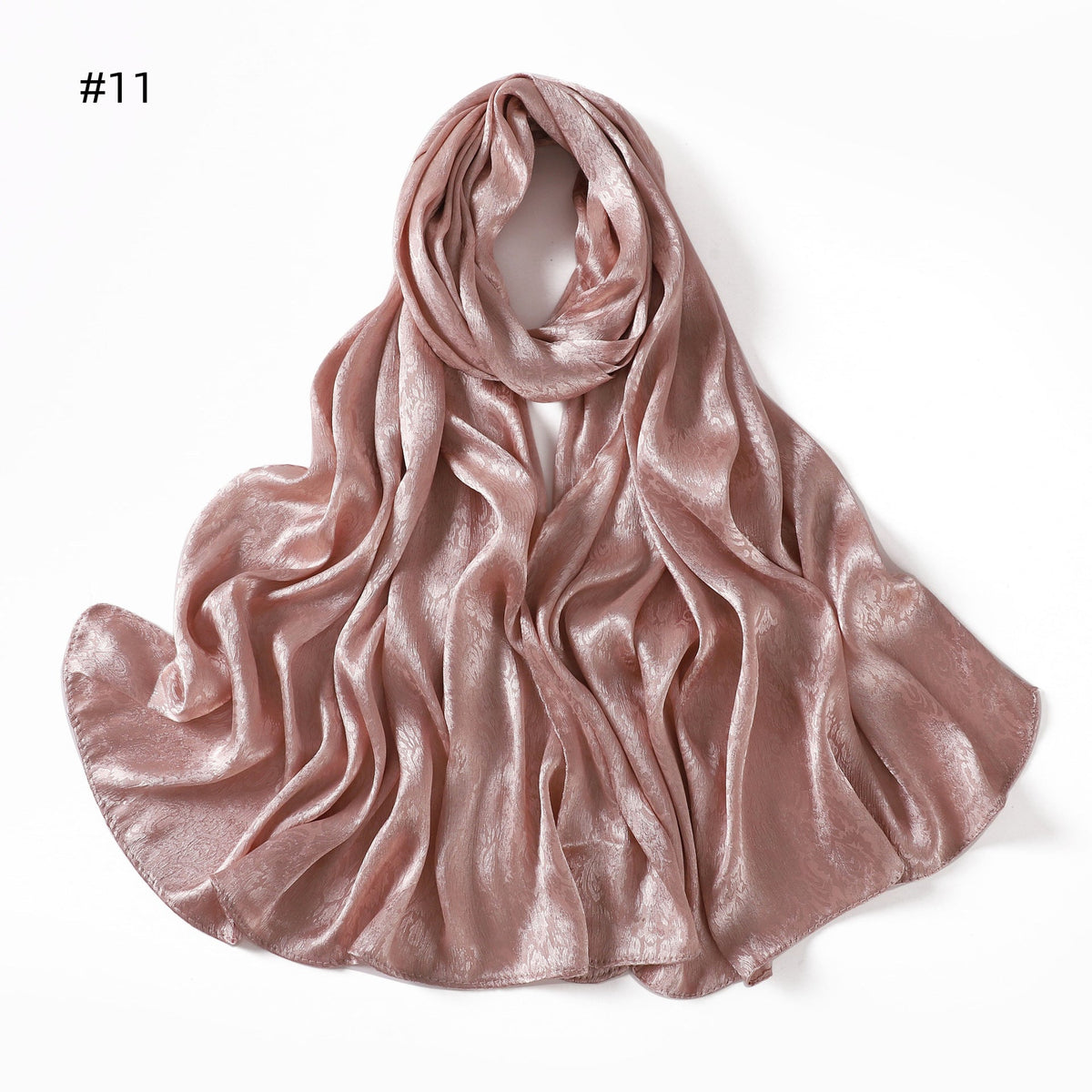 Womens Satin Patterned Jacquard Headscarf