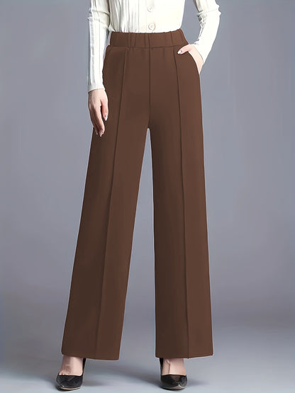Women's High-waisted Wide-leg Straight-tailored Trousers