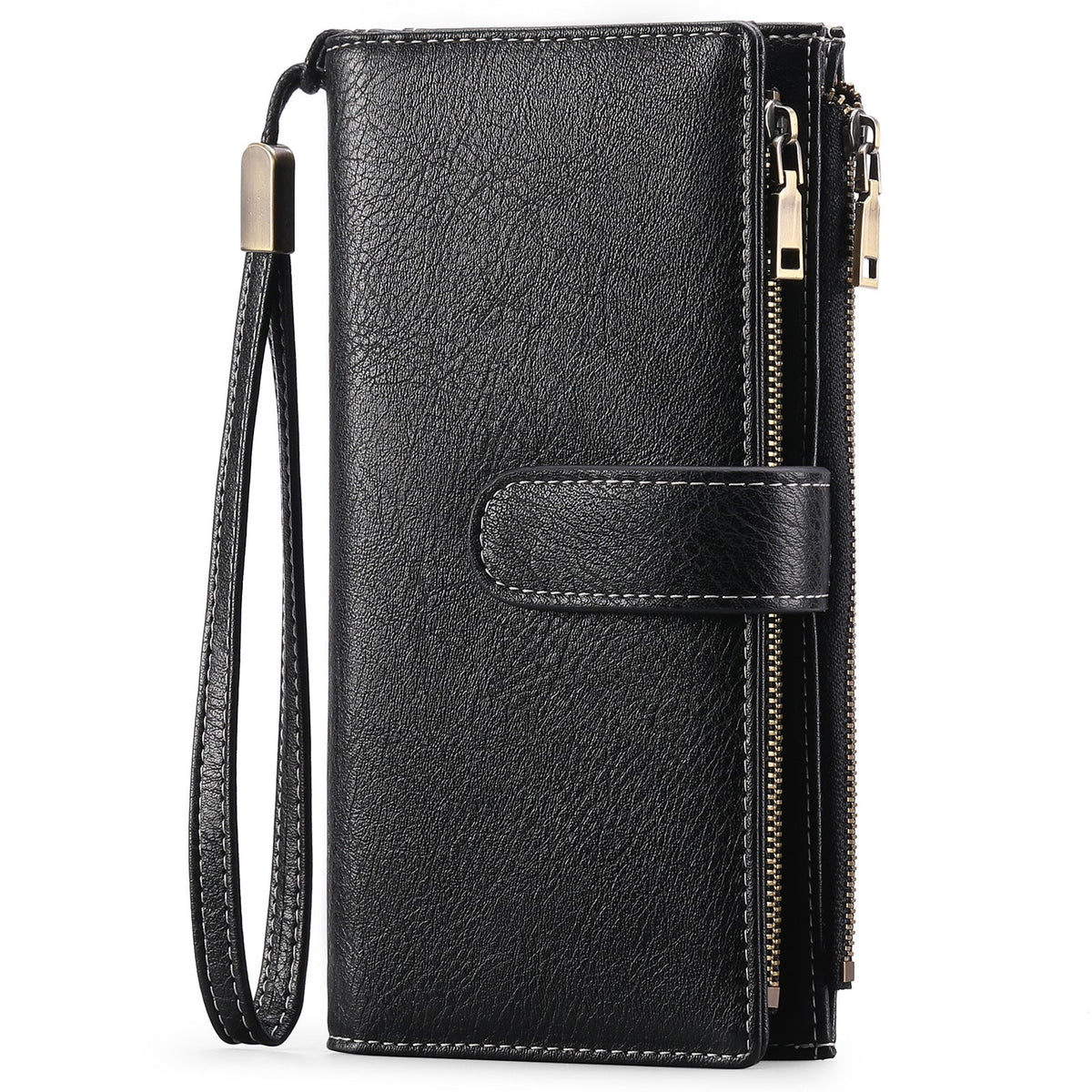 Womens Long Wallet Multi-functional Vintage Tri-fold Purse