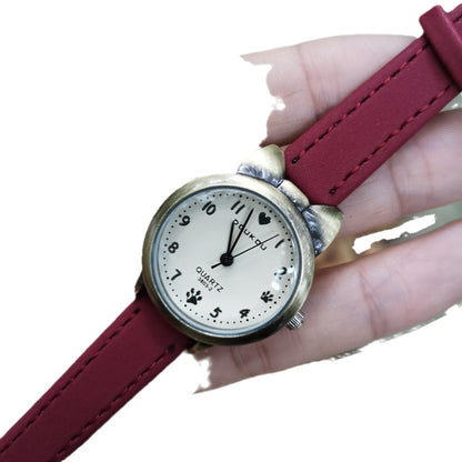 Bronze Kitty Trendy Fashion Numbers Student Watch
