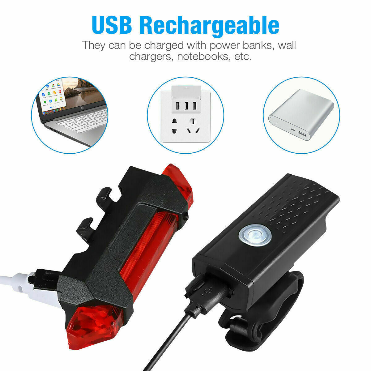 USB Rechargeable LED Bike Headlight
