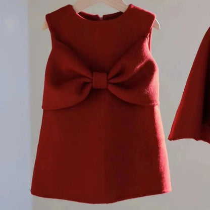New Year Clothes Red Woolen Suit Children Baby