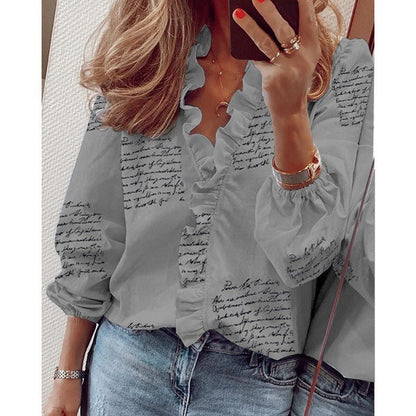 Casual Long Sleeved Ruffled Long-sleeved Ruffled Blouse For Women Spring Summer New Shirts Tops For Daily Wear Work Outfits