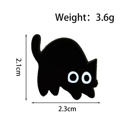 Black Catstyle Brooch, Versatile And Niche, Made Of Alloy For Clothing