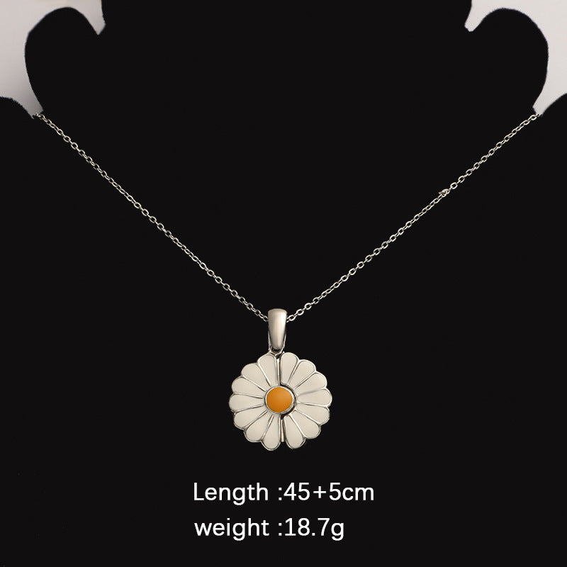Stainless Steel Sunflower Pendant