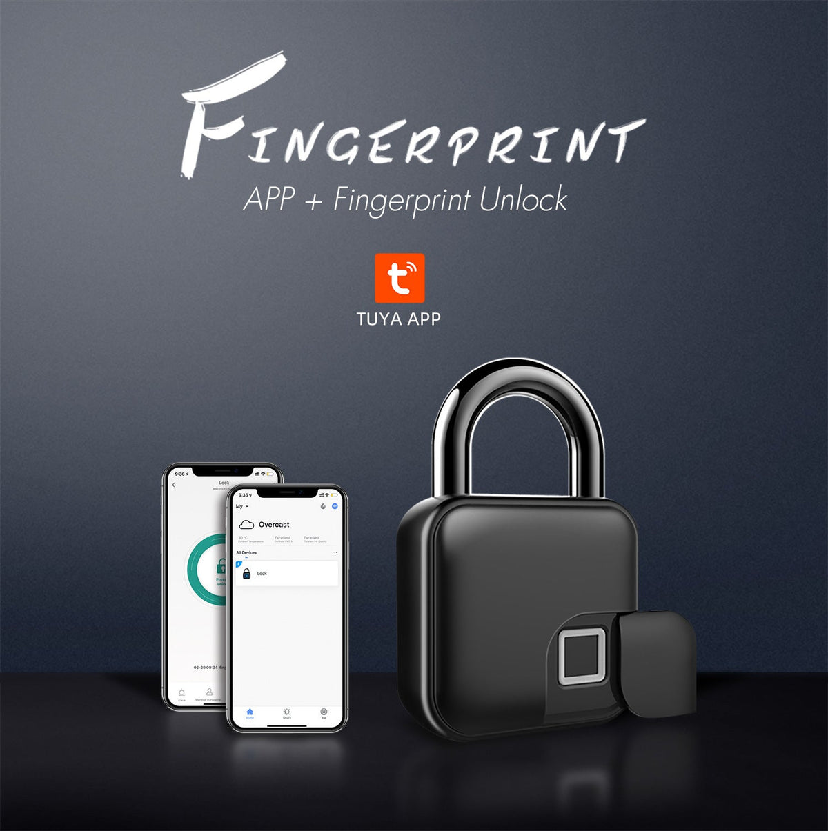 Smart Bluetooth Fingerprint Padlock Anti Theft