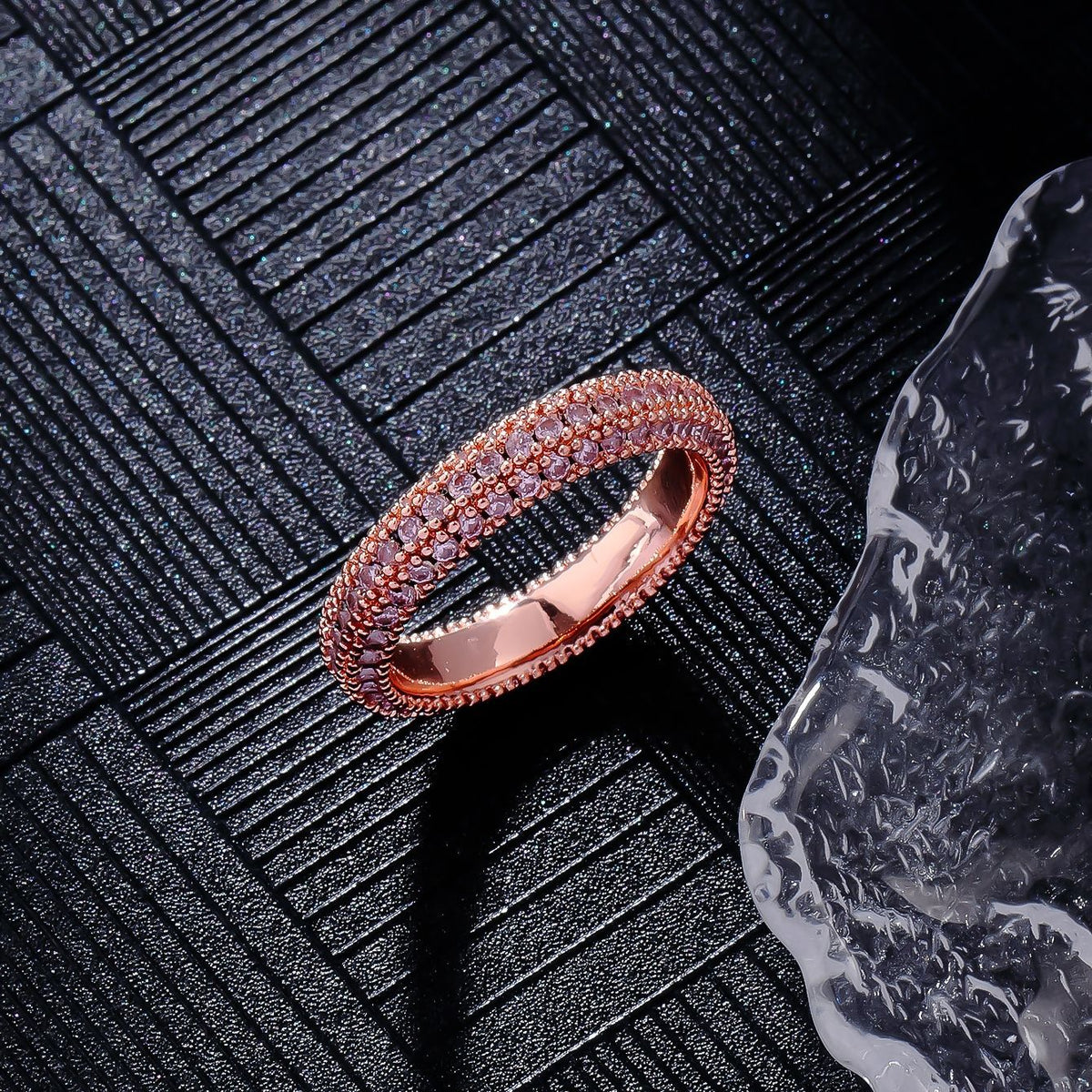 Joseph Jewelry Three-sided Zirconium Shiny Diamond Ring Ring European And American Style Fashion Personalized Hip Hop Ring Trend