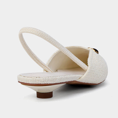 Pointed Toe Stiletto Sandals French Style Temperament Shallow Mouth Pumps Women