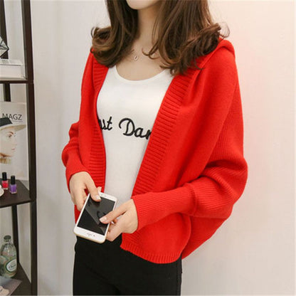 Womens Loose-fitting Cardigan, Short Sweater Jacket