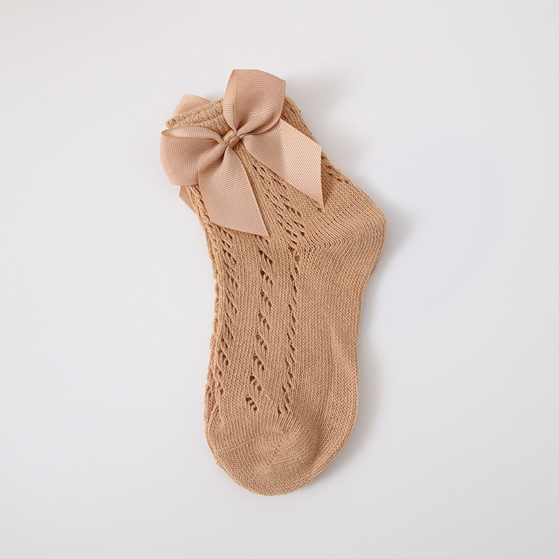 Hollow Loop Mesh Calf Socks For Children