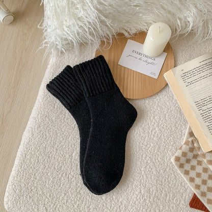 Womens Mid-calf Terry Socks For Fall And Winter