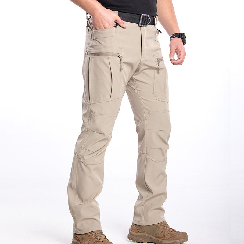 Spring And Autumn Outdoor Tactical Pants, Thin And Breathable Military-Style Work Pants, Multi-Pocket Slim-Fit Stretch Waterproof Camouflage Training Pants