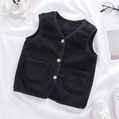 Padded Upper Cardigan To Keep Warm Children's Vest