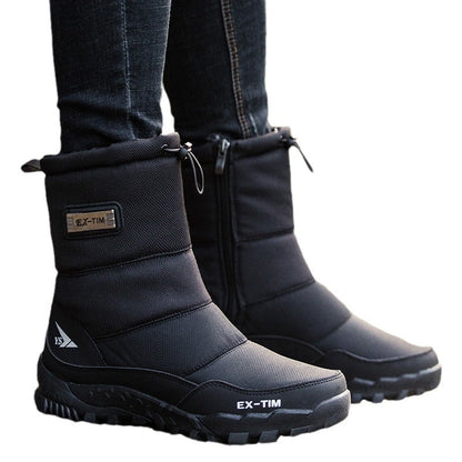 Men's High-top Snow Boots Thickened Warm And Lined With Fleece