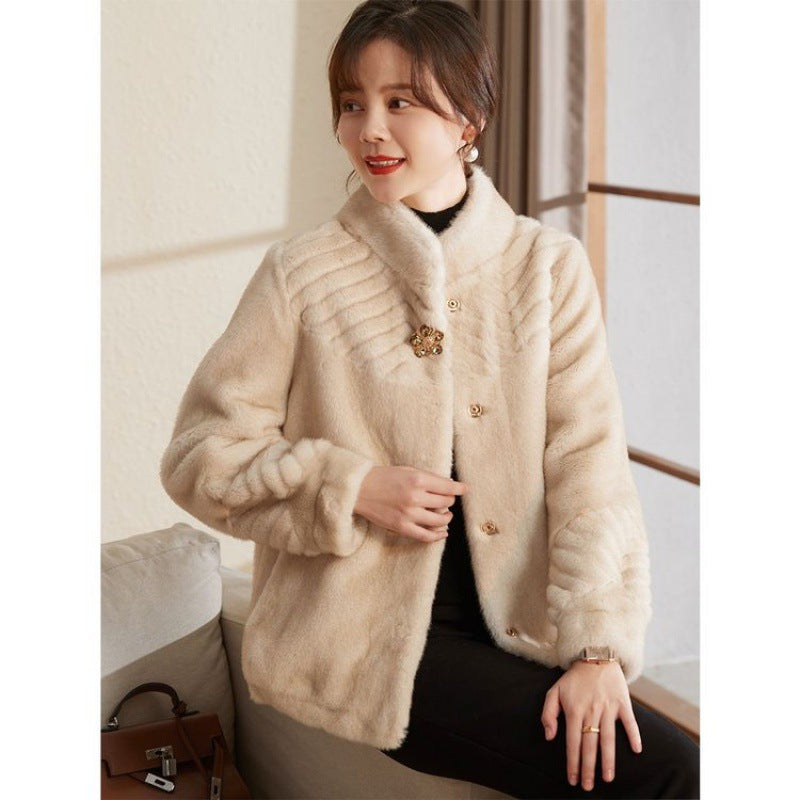 Temperamental Mother Winter Clothing Mink Velvet Coat