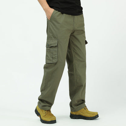 Men's Casual Plus-Size Multi-Pocket Work Pants