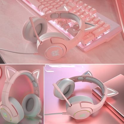 Head Mounted Wired Gaming Headset for Girls