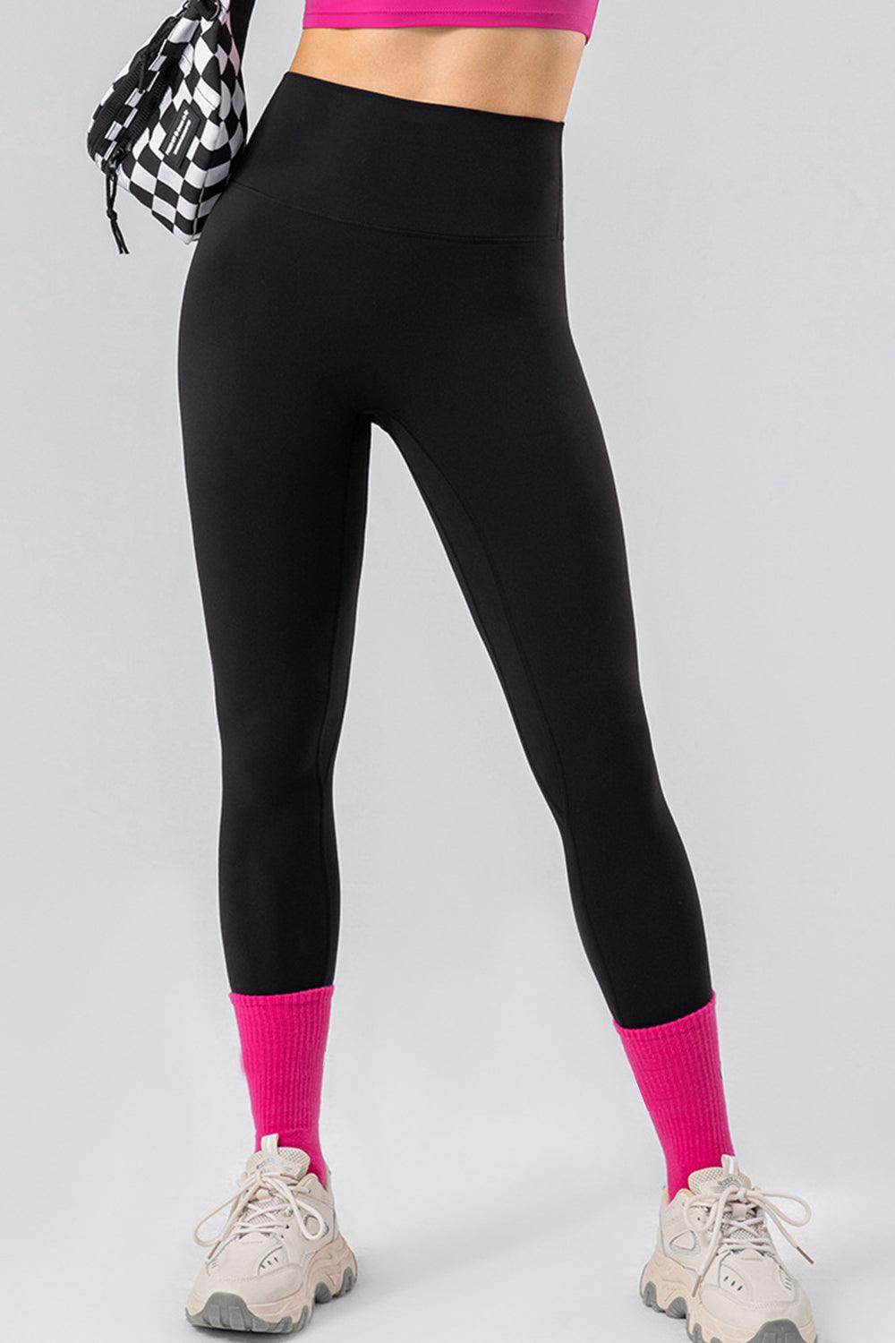 High Waist Wide Waistband Active Leggings for Women