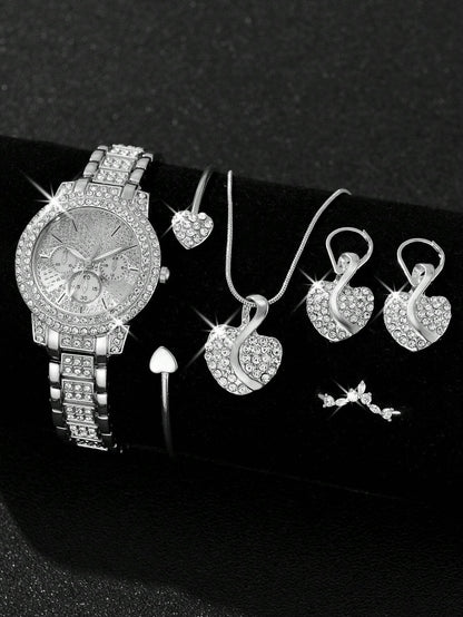 Diamond-Encrusted Fashionable High-End Watch Set