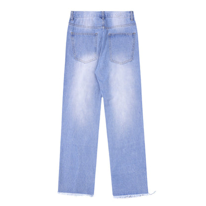 Color Contrast Patchwork Jeans For Men