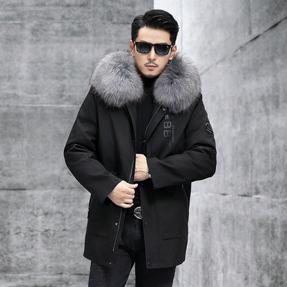 Fox Inner Pot Raccoon Hair Collar Fur Coat